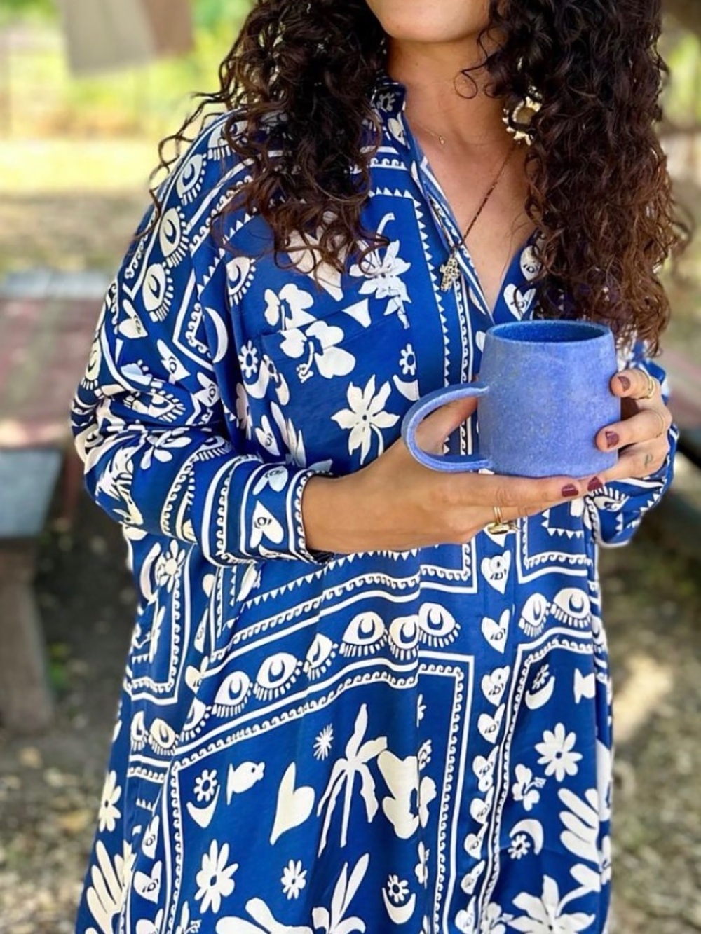 Corey Lynn Calter Long-Sleeve Printed Mini Shirtdress XS
